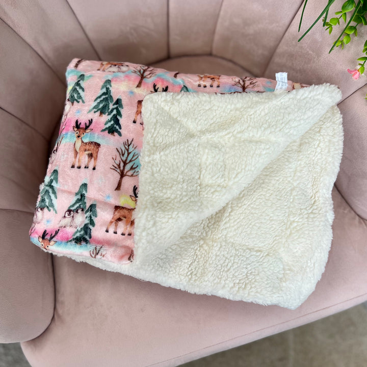 Aurora Nights - Pink Penguin Snuggle Blanket