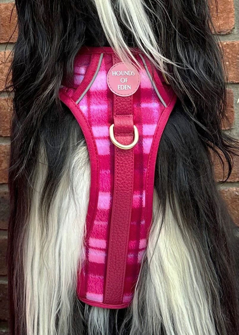 Rose Berry Plaid - Supaw Strong™ Lite Dog Harness (XS-XL)