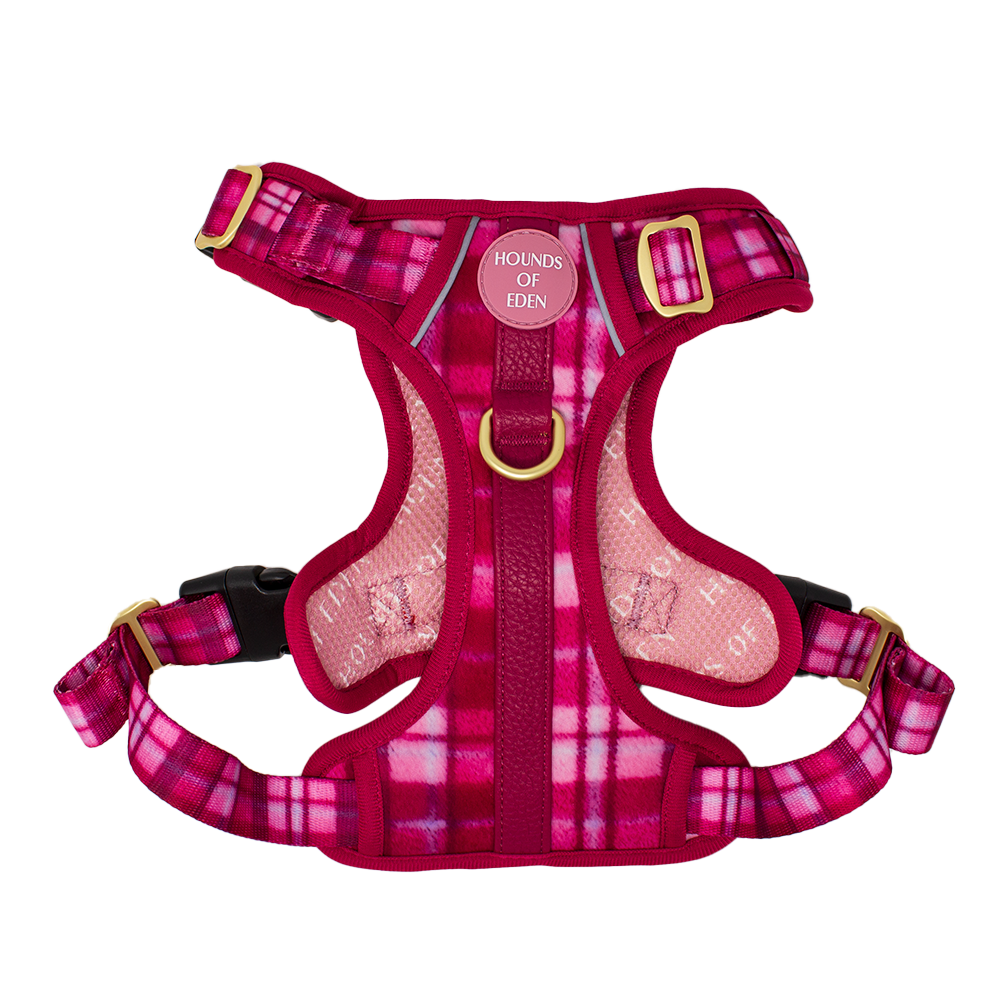 Rose Berry Plaid - Supaw Strong™ Lite Dog Harness (XS-XL)