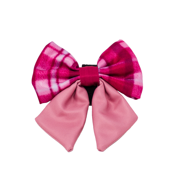 Rose Berry Plaid Sailor Bow Tie