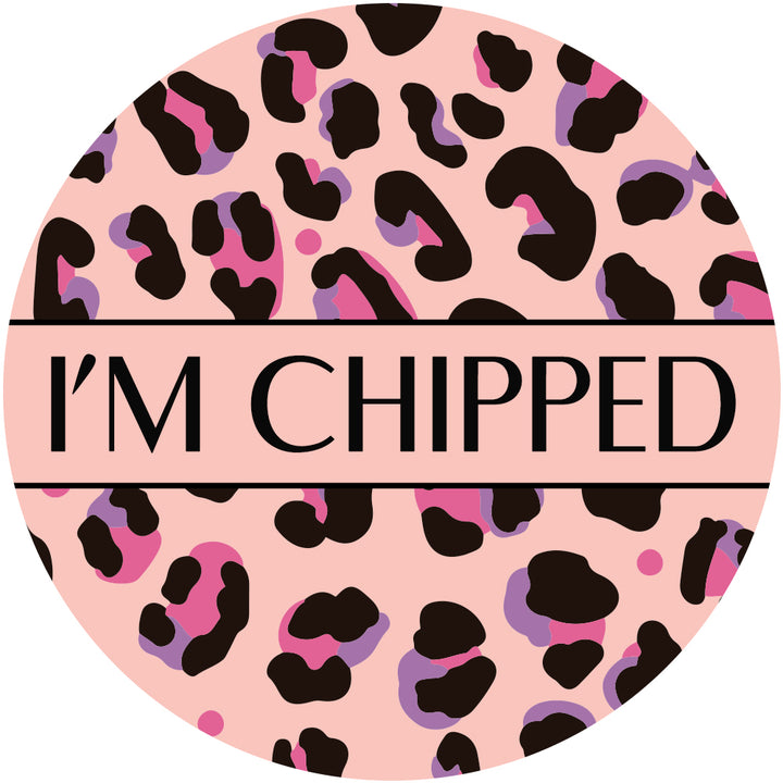 Placa para mascota 'Blushing Leopard' - Rosa a juego