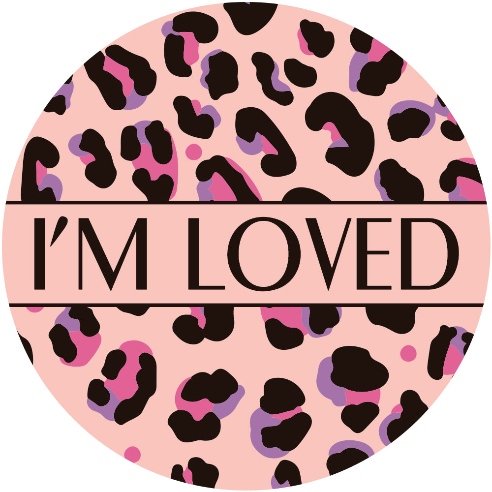 Placa para mascota 'Blushing Leopard' - Rosa a juego