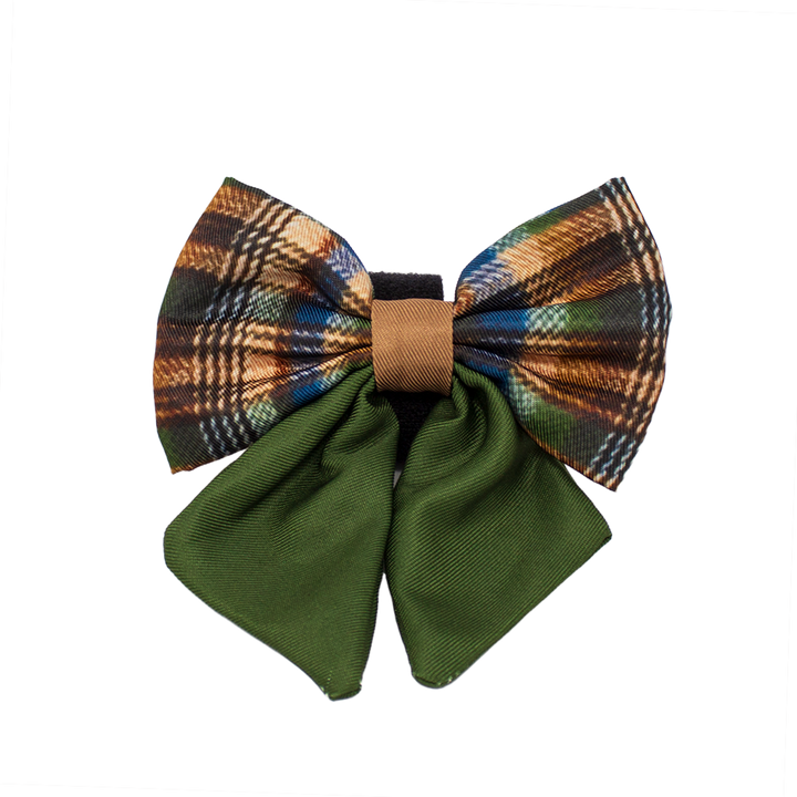 Oak Forest Plaid Dog Sailor Bow Tie