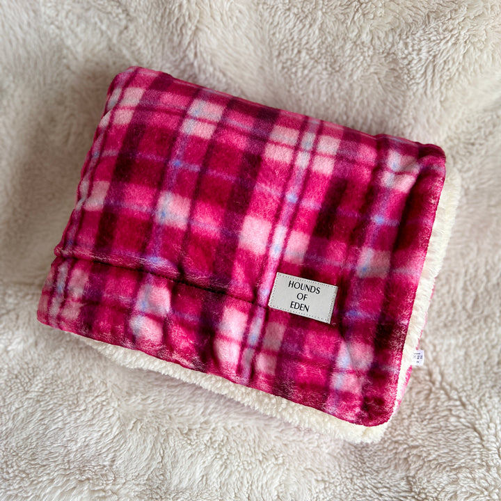 Rose Berry Plaid Snuggle Blanket