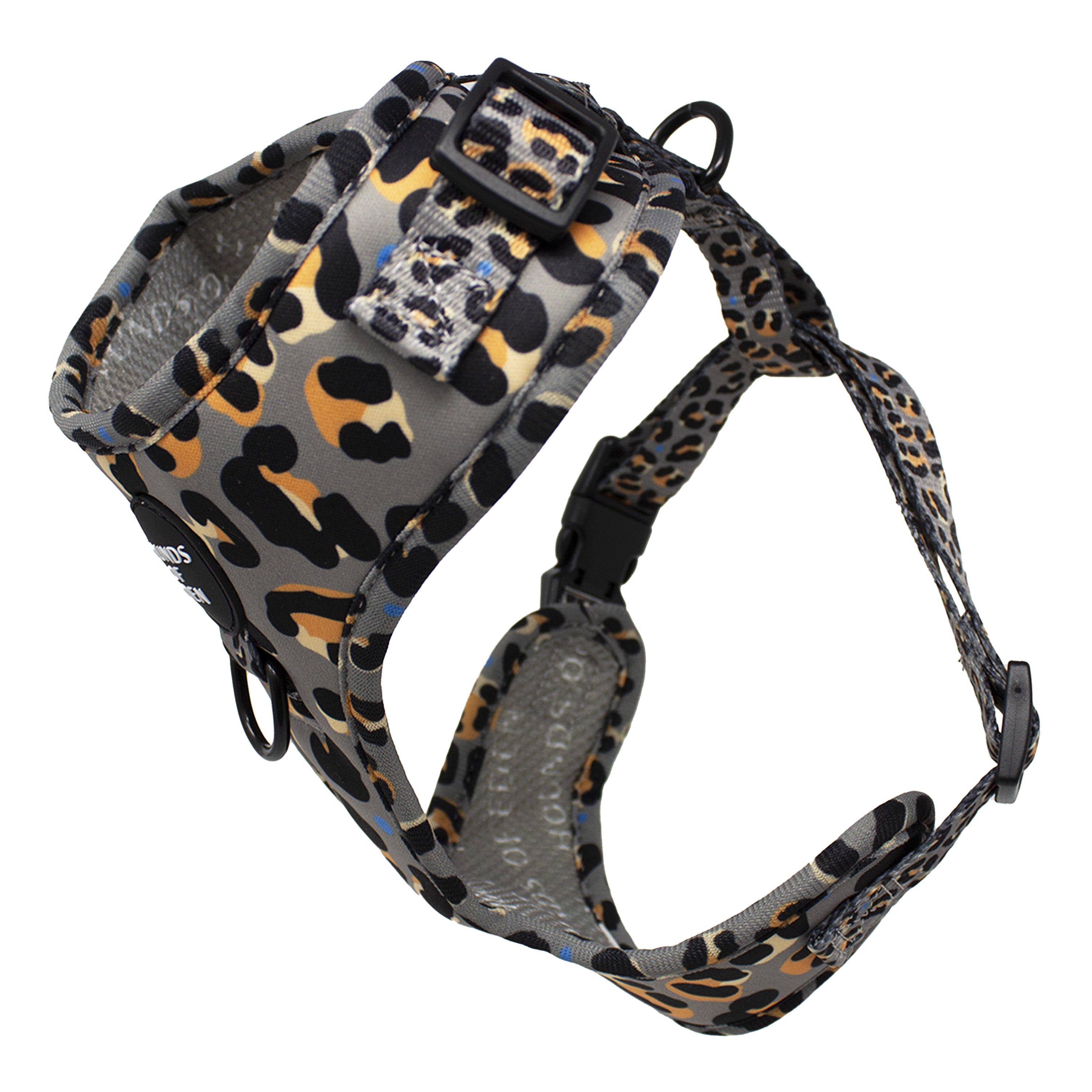 Steel Leopard Khaki Grey Dog Harness